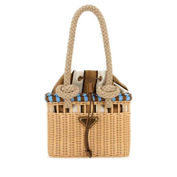 Prada Women Wicker Mini Shopping Bag - Picture 1 of 2